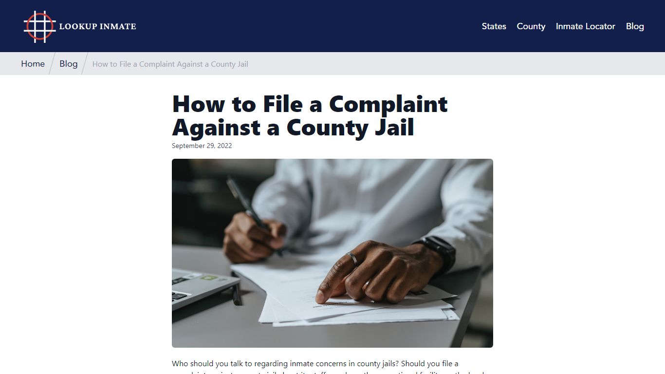 How to File a Complaint Against a County Jail - Lookup Inmate